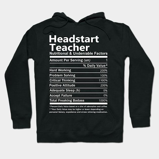 Headstart Teacher - Nutritional And Undeniable Factors Hoodie by connieramonaa